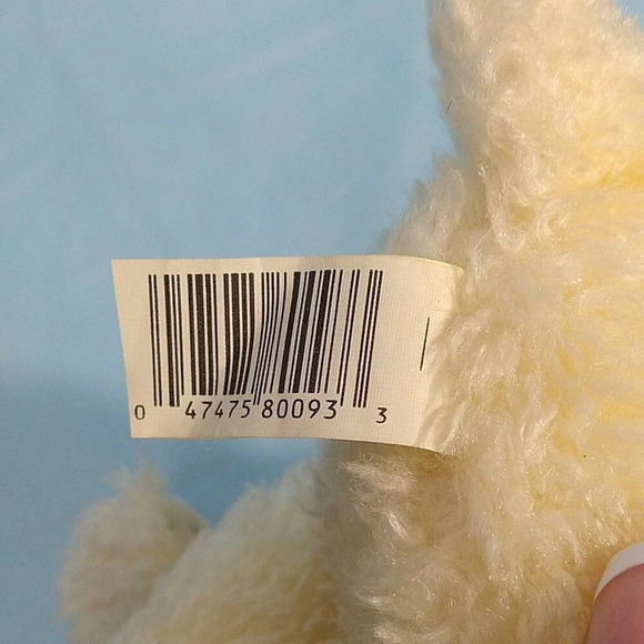 Dan Dee Collectors Bean Bag Friends Dog Plush Off-White Green Bow 7" Stuffed Toy - Picture 6 of 6